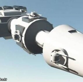 未来的な宇宙ステーションの3Dモデル