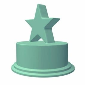 Star Trophy Cake דגם תלת מימד