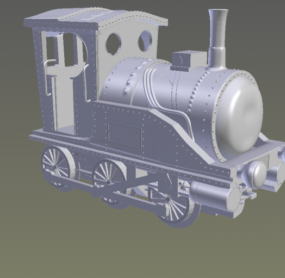 Old Steam Locomotive 3d model