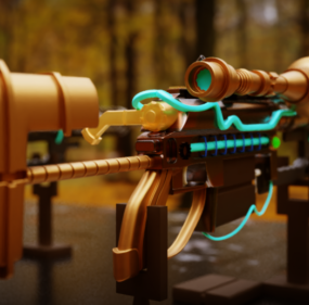 Sci-fi Steampunk Gun 3d model