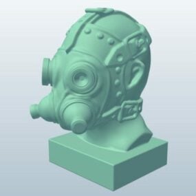 Mô hình 3d mặt nạ phòng độc Steampunk