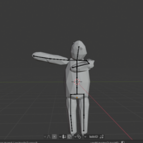 stick Man Lowpoly Personnage modèle 3D