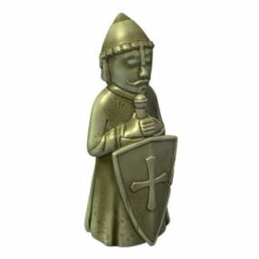 Bispo de xadrez de pedra Modelo 3D