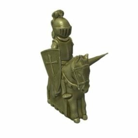 Personnage secondaire du chevalier d'échecs en pierre modèle 3D