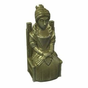 Stone Chess Queen Character 3d model