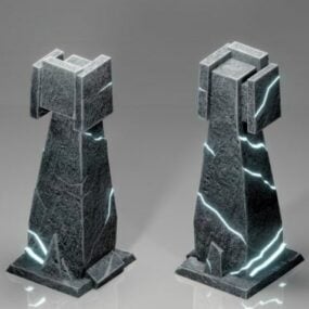 Kamenná energetická věž 3D model