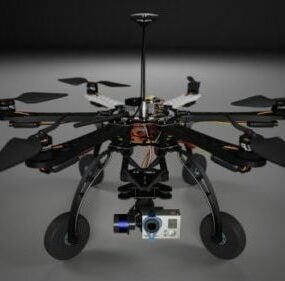 Modello 6d del grande drone a 3 bracci