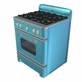 Estufa de cocina con estufa modelo 3d