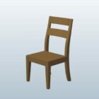 Chaise à pieds droits en bois