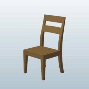 3д модель стула с прямыми ножками деревянного