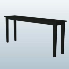 Wooden Straight Leg Console Table 3d model