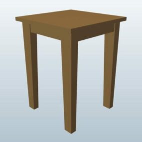 直腿凳木制3d模型