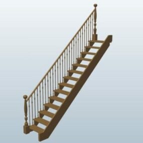 3д модель прямой лестницы классическая