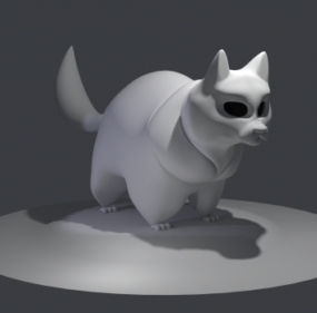 Lowpoly Katzenfigur 3D-Modell