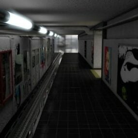 Tunnelbana tåg fordon 3d-modell