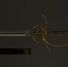 Model 3d Senjata Pedang Tombak Antik