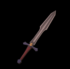 חרב משחק מצוירת ביד דגם תלת מימד