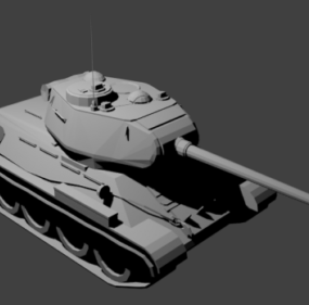 T34-85 russisk tank 3d model