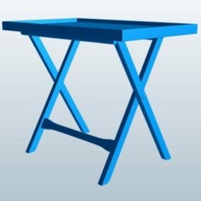Jednoduchý 3D model hnědého dřevěného stolu