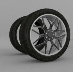 Tyre Car Alloy Rims 3d model