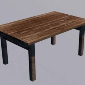 Wooden Top Table 3d model