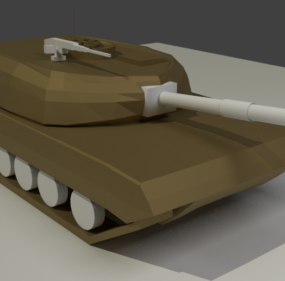 Model 3d Tank Perang Poli Rendah