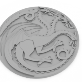 Targaryen Sigil Coin 3d-malli