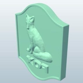 キツネの形をした居酒屋の看板 3D モデル