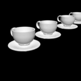 चाय सेट कप 3डी मॉडल