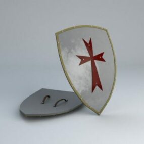 Medeltida Templar Shield 3d-modell