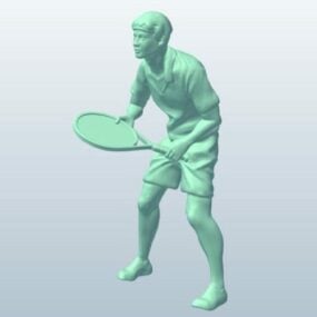 Modelo 3d de estatueta de jogador de tênis