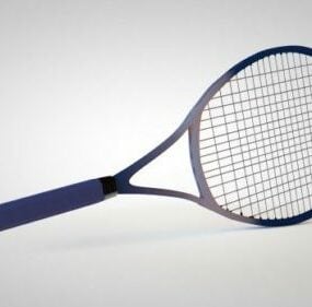 Black Tennis Racket 3d model