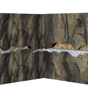 Modelo 3d da caverna rochosa