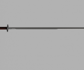 El modelo 3d de la espada Katana.