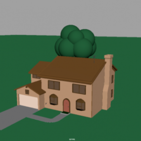 Altes Haus mit Landschaft 3D-Modell