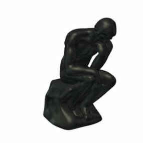 La statue de l'homme penseur modèle 3D