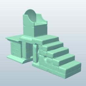 カール大帝の玉座椅子3Dモデル