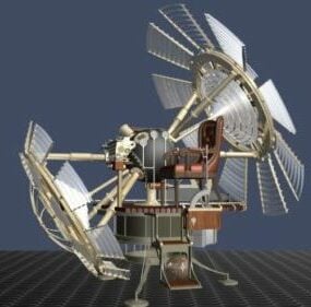 Modelo 3d de la nave espacial de la máquina del tiempo