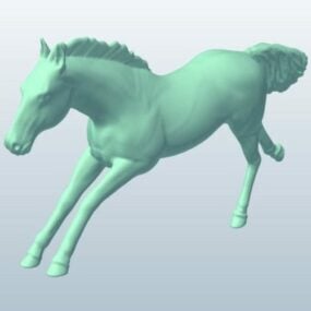 Plnokrevný kůň běžící 3D model