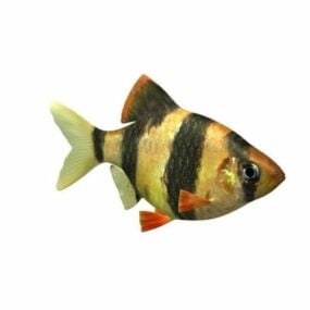 Красная мультяшная рыба Lowpoly модель 3d