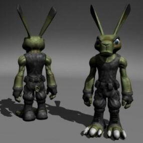 竹篙兔兔子角色 3d model