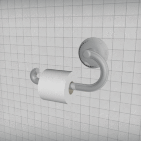 Modelo 3d de cabide de papel higiênico para banheiro