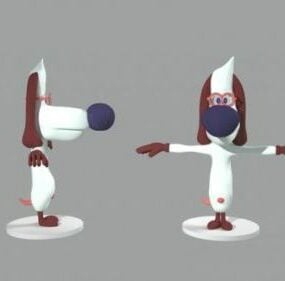 टॉमी डॉग कार्टून कैरेक्टर 3डी मॉडल