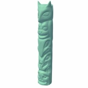 Modelo 3D de estilo esculpido em coluna de cilindro