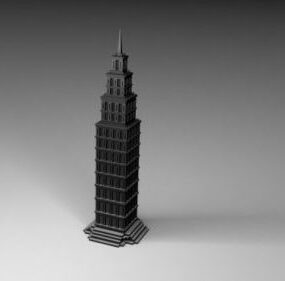 Mô hình 3d Tháp cao tầng Thành phố