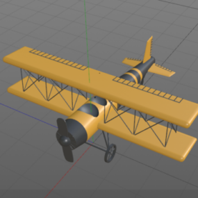 مدل سه بعدی هواپیمای پروانه قدیمی