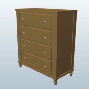 Traditional Drawers Dresser Furniture 3d model