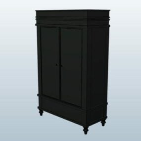 Traditional Ebony Cabinet 3d model