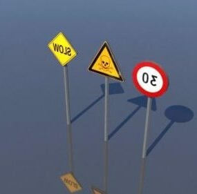 Accesorios para letreros de farolas de tráfico modelo 3d