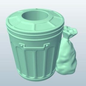 سطل زباله آهنی مدل سه بعدی